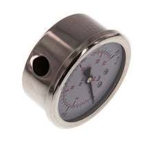 0..1.6 Bar Glycerine Manometer RVS/Messing 63 mm Klasse 1.6 Onderaansluiting