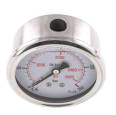 0..250 Bar Glycerine Manometer Achteraansluiting RVS/Messing 63 mm Klasse 1.6