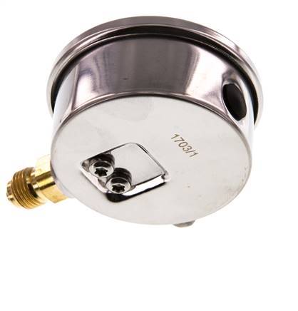 0..250 Bar Glycerine Manometer RVS/Messing 63 mm Klasse 1.6 Onderaansluiting