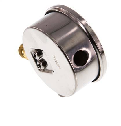 0..250 Bar Glycerine Manometer RVS/Messing 63 mm Klasse 1.6 Onderaansluiting