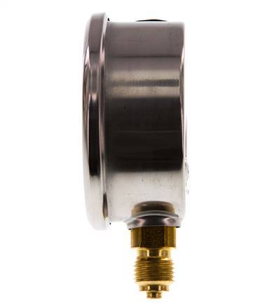 0..400 Bar Glycerine Manometer RVS/Messing 63 mm Klasse 1.6 Onderaansluiting