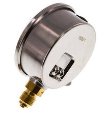0..400 Bar Glycerine Manometer RVS/Messing 63 mm Klasse 1.6 Onderaansluiting