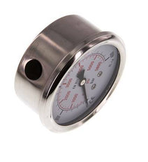0..400 Bar Glycerine Manometer RVS/Messing 63 mm Klasse 1.6 Onderaansluiting