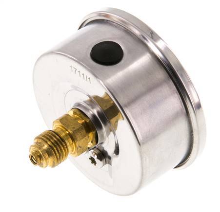 0..6 Bar (0..87 psi) Glycerin Pressure Gauge Rear Stainless steel/Brass 63 mm Class 1.6
