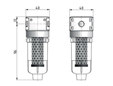 Geactiveerd Koolstoffilter G1/8'' 310l/min Semi-Auto Polycarbonaat Multifix 0