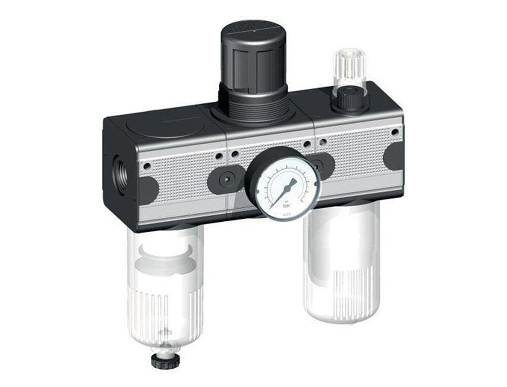 FRL 3-Delig G1/2'' 5800l/min 0.1-3.0bar/1-44psi Semi-Auto Polycarbonaat Multifix 2