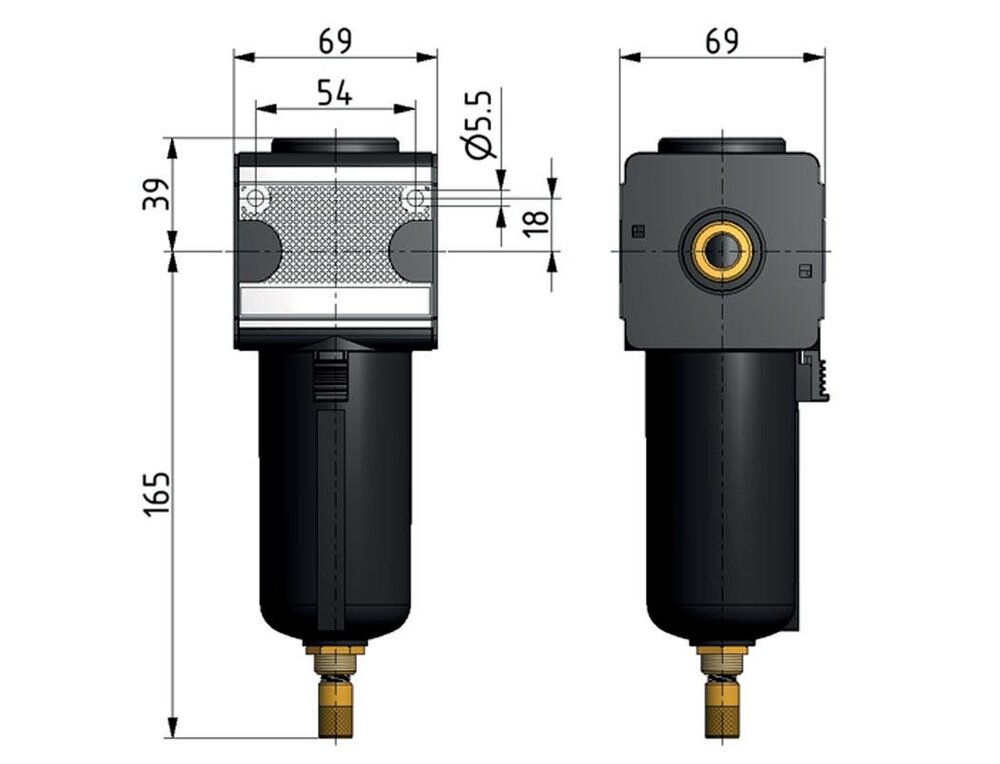 Voorfilter 0.3micron G1/4'' 350l/min Auto Metal Multifix 2