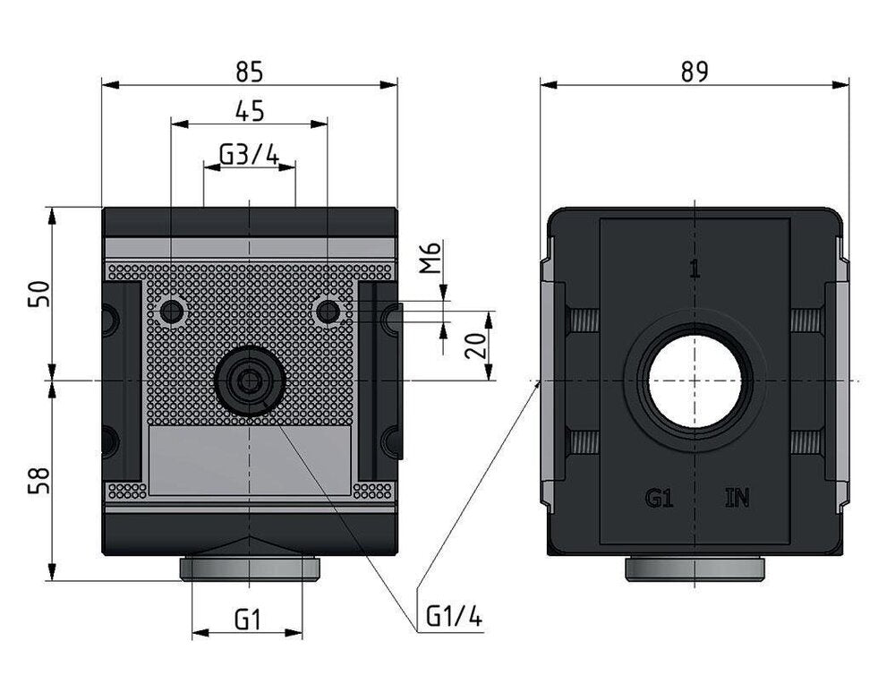 Verdeler G3/4x1 18000 l/min Multifix 4