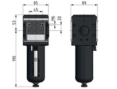 Filter 5microns G1'' 8000l/min Semi-Auto Polycarbonaat Multifix 4