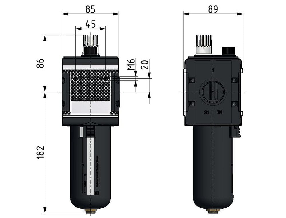 Lubricator G1'' Polycarbonate Multifix 4