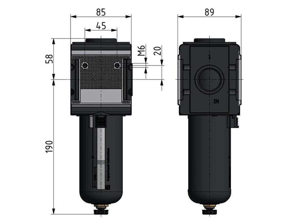 Voorfilter 0.3micron G1'' 2000l/min Semi-Auto Metal Multifix 4