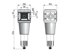 Filter 40microns G3/4'' 10500 l/min Auto Polycarbonate Multifix 5