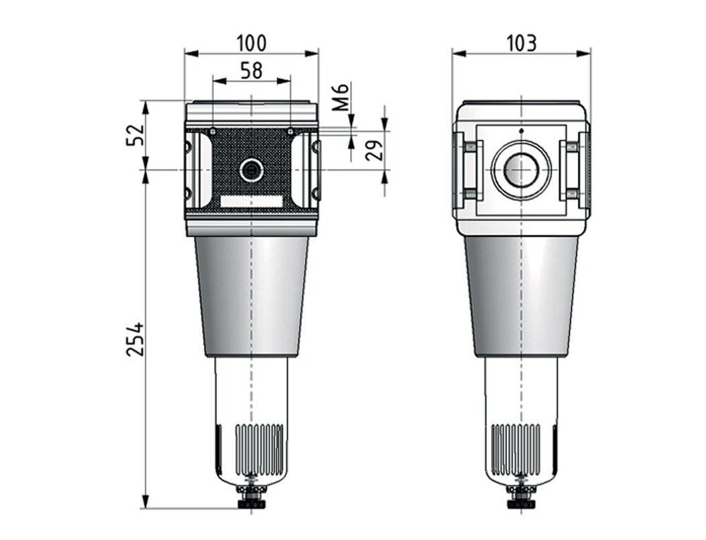 Filter 40microns G1'' 10500 l/min Semi-Auto Polycarbonate Multifix 5