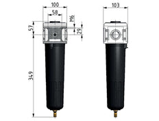 Voorfilter 0,3micron G1'' 1900l/min Auto Metal Multifix 5