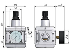 Drukregelaar G3/4'' 17500l/min 0.2-6.0bar/3-87psi Multifix 5