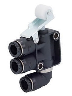 4mm Normally Open Tube Exhaust Roller Type 3/2-Way Mechanical Valve