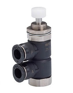 6mm Normally Closed Open-Air Exhaust Panel Mount Pin Type 3/2-Way Mechanical Valve