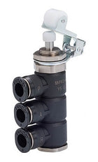 6mm Normally Closed Tube Exhaust Panel Mount Roller Type 3/2-Way Mechanical Valve
