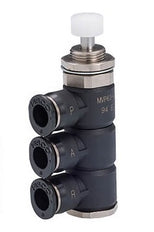 4mm Normaal Gesloten Afblaas via Slang Paneelmontage 3/2-Weg Mechanische Klep met Pin