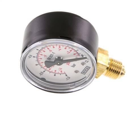 '-1..0 Bar Manometer Onderaansluiting Staal/Messing 50 mm Klasse 1.6