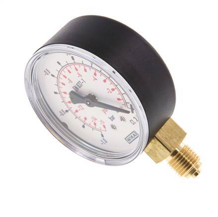 1..0 Bar Manometer Onderaansluiting Kunststof/Messing 63 mm Klasse 2.5