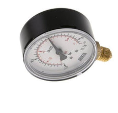 -1..0.6 Bar (-15..9 psi) Pressure Gauge Below Steel/Brass 63 mm Class 1.6