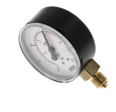'-1..0.6 Bar Manometer Onderaansluiting Staal/Messing 63 mm Klasse 1.6