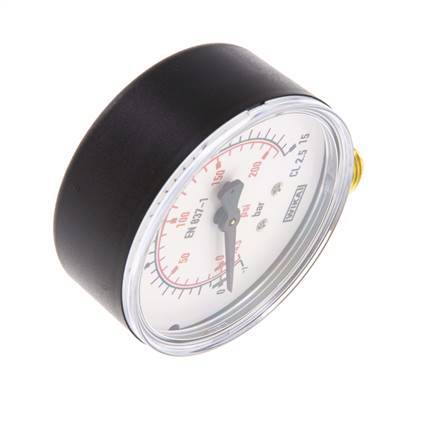 1..15 Bar Manometer Onderaansluiting Kunststof/Messing 63 mm Klasse 2.5