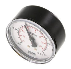 -1..1.5 Bar (-15..22 psi) Pressure Gauge Rear Steel/Brass 63 mm Class 1.6