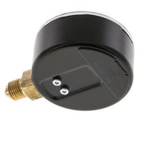 -1.2..0 Bar (-17..0 psi) Pressure Gauge Below Steel/Brass 63 mm Class 1.6