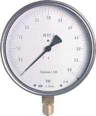 0..40 Bar Manometer Onderaansluiting RVS 160 mm Klasse 0.6