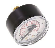 0..100 Bar Manometer Achteraansluiting Staal/Messing 50 mm Klasse 1.6