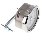 0..10 Bar (0..145 psi) Panel Mount Pressure Gauge Steel/Brass 100 mm Class 1.0 (Bracket)