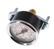 0...10 Bar (0..145 psi) Paneelmontage Manometer Staal/Brons 50 mm Klasse 2.5 (Beugel)
