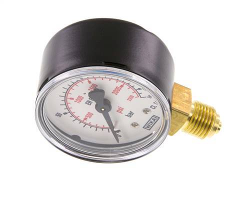 0..160 Bar Manometer Onderaansluiting Staal/Messing 50 mm Klasse 1.6