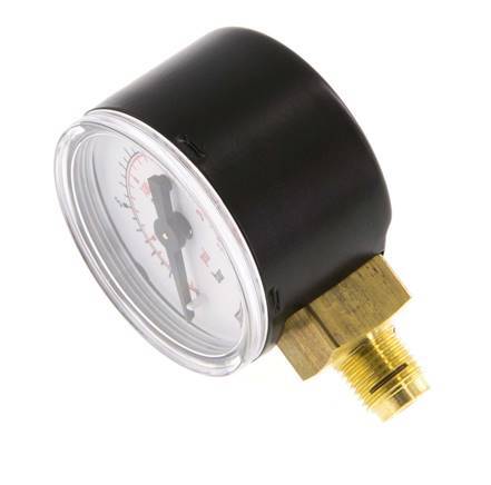 0..16 Bar (0..232 psi) Pressure Gauge Below Steel/Brass 40 mm Class 1.6