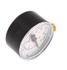0..16 Bar (0..232 psi) Pressure Gauge Below Plastic/Brass 50 mm Class 2.5