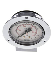 0..16 Bar (0..232 psi) Panel Mount Pressure Gauge Steel/Brass 63 mm Class 2.5 (Front Panel)