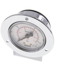 0..1.6 Bar (0..23 psi) Panel Mount Pressure Gauge Steel/Brass 50 mm Class 2.5 (Front Panel)