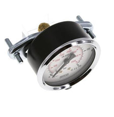 0...250 Bar (0..3626 psi) Paneelmontage Manometer Staal/Brons 63 mm Klasse 2.5 (Beugel)