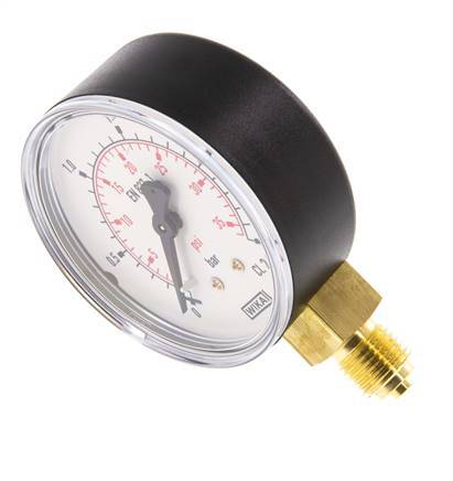 0..2.5 Bar Manometer Onderaansluiting Kunststof/Messing 63 mm Klasse 2.5