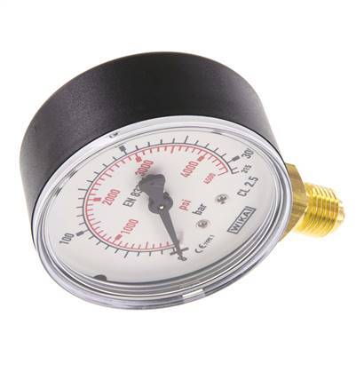 0..315 Bar Manometer Onderaansluiting Kunststof/Messing 63 mm Klasse 2.5