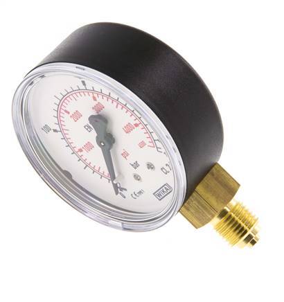 0..315 Bar Manometer Onderaansluiting Kunststof/Messing 63 mm Klasse 2.5