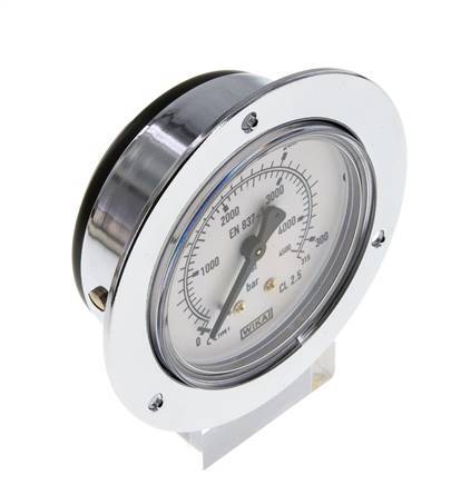 0..315 Bar (0..4569 psi) Panel Mount Pressure Gauge Steel/Brass 63 mm Class 2.5 (Front Panel)