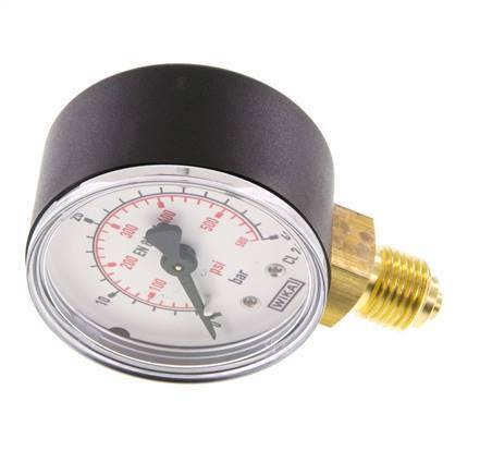 0..40 Bar Manometer Onderaansluiting Kunststof/Messing 50 mm Klasse 2.5