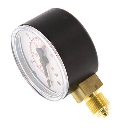0..40 Bar Manometer Onderaansluiting Kunststof/Messing 50 mm Klasse 2.5