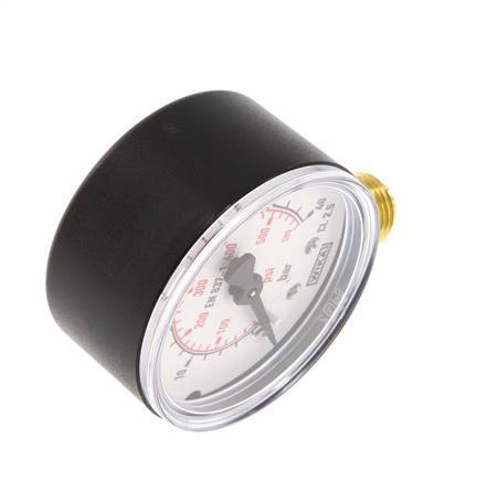 0..40 Bar Manometer Onderaansluiting Kunststof/Messing 50 mm Klasse 2.5