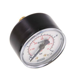 0..40 Bar Manometer Achteraansluiting Staal/Messing 50 mm Klasse 1.6