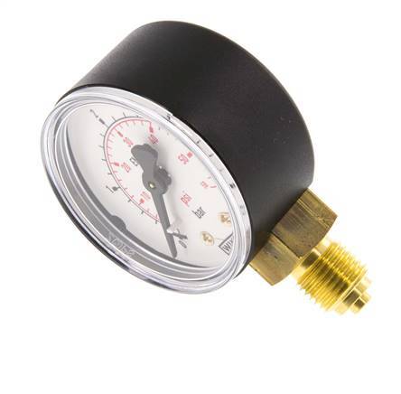 0..4 Bar (0..58 psi) Pressure Gauge Below Plastic/Brass 50 mm Class 2.5