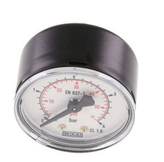 0..4 Bar Manometer Achteraansluiting Staal/Messing 50 mm Klasse 1.6